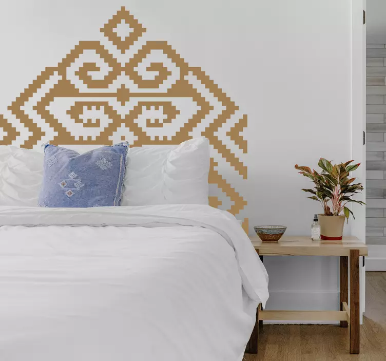 Geometric pattern motif headboard wall sticker - TenStickers