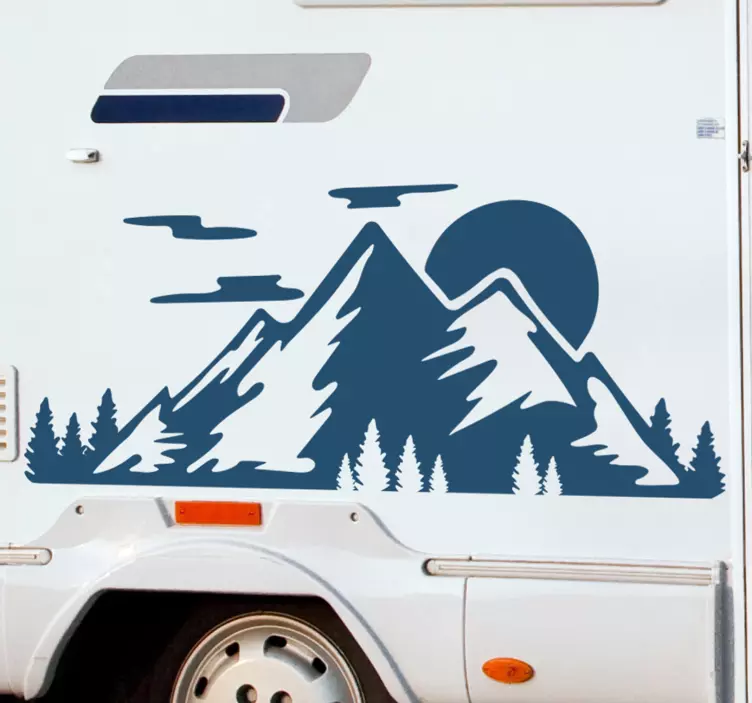 Mountain range campervan sticker - TenStickers