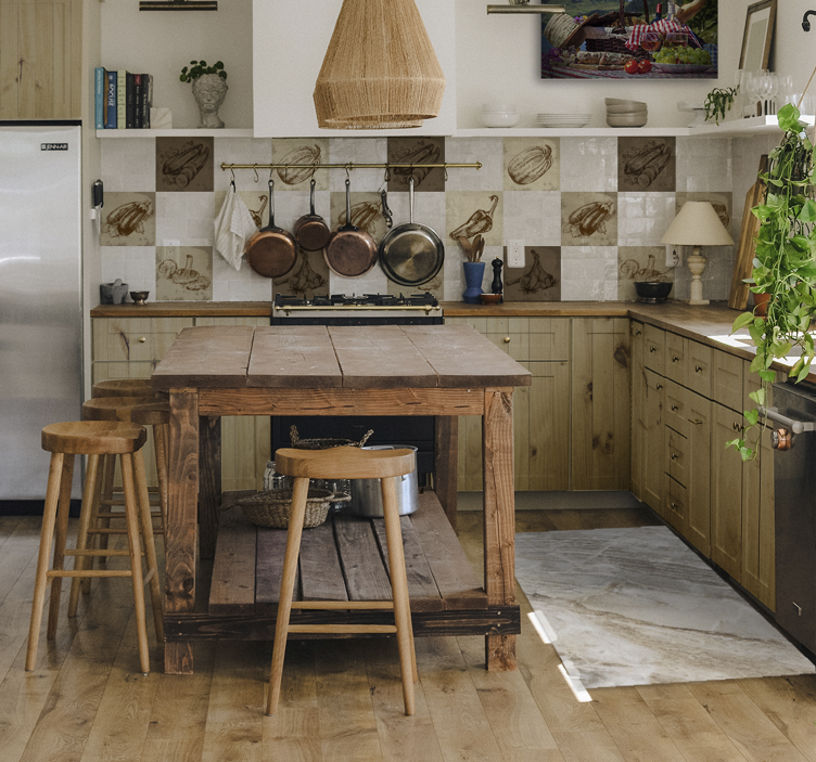 Light wooden pattern furniture sticker - TenStickers