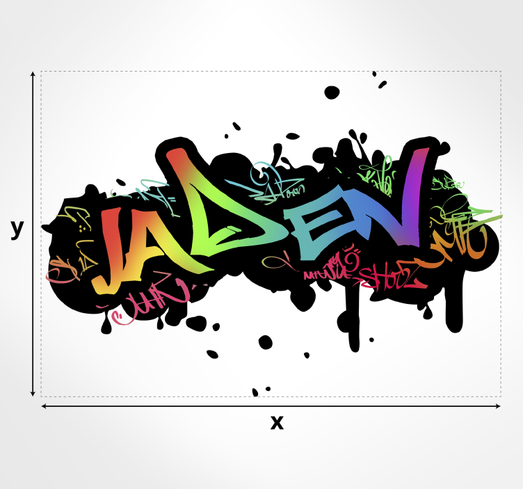 Graffiti Name Customisable Wall Sticker - TenStickers