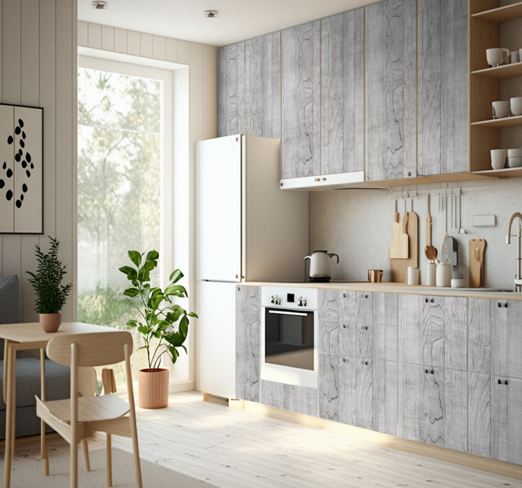 Gray Wood furniture decal  3600 - TenStickers