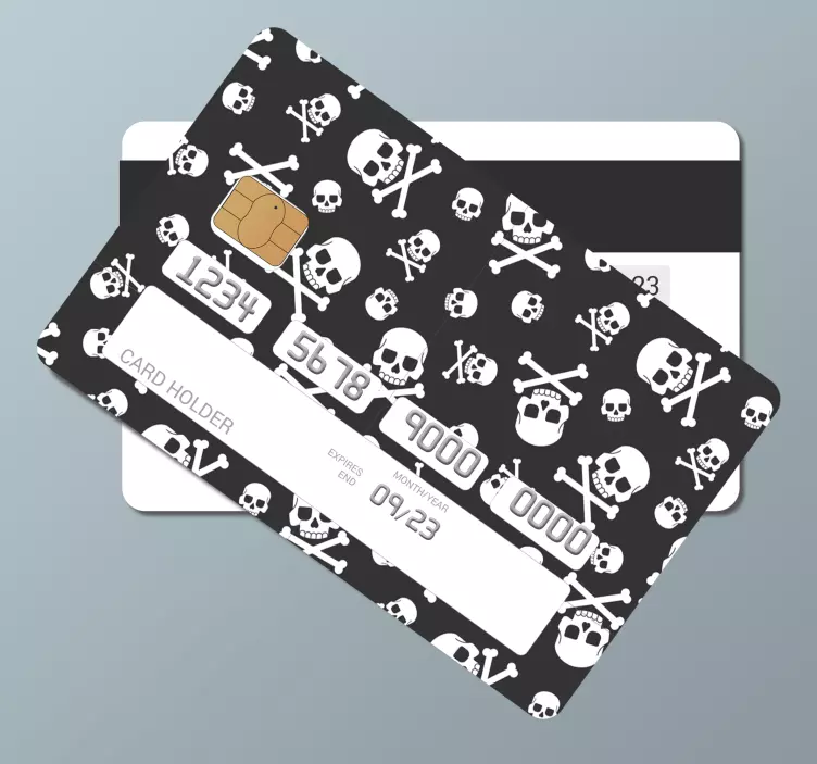 Skull pattern credit card sticker - TenStickers
