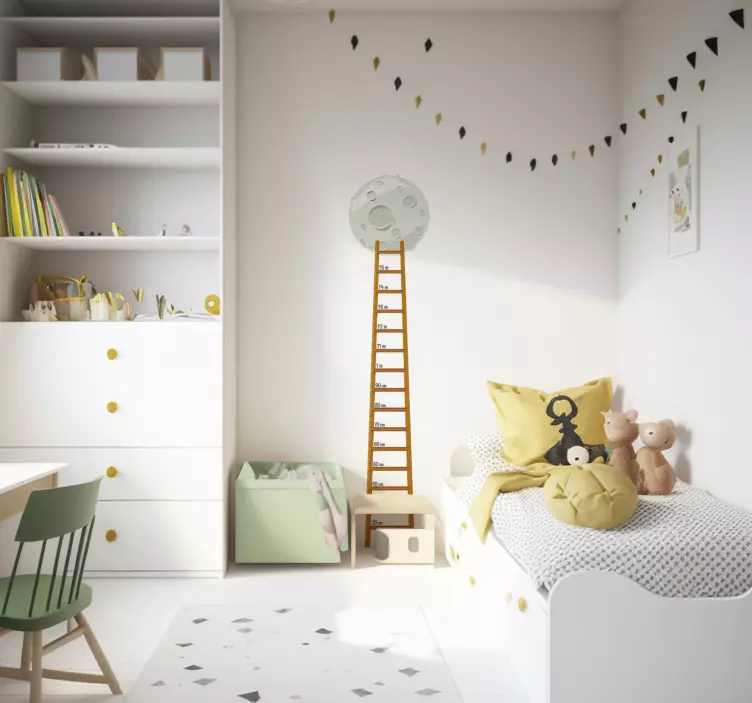 Ladder to the Moon Height Chart Decal - TenStickers