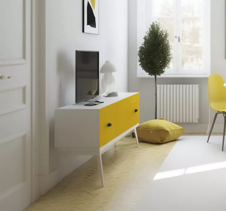 Matte Yellow = Flat Yellow furniture decal  3600 - TenStickers