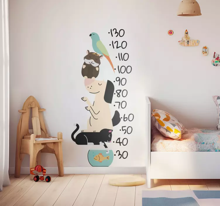 pets height measurer wall stickers children's room - TenStickers
