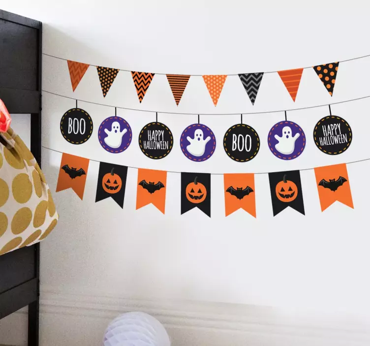 Halloween Bunting Stickers - TenStickers