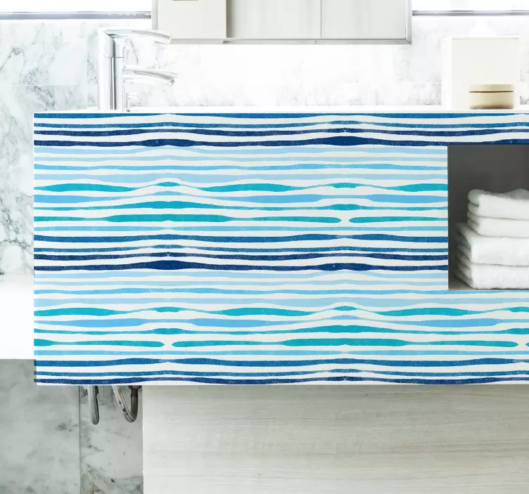 Waves Bathroom Wall Sticker - TenStickers