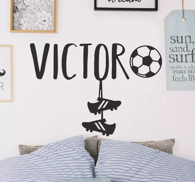 Football boots with name football wall sticker - TenStickers