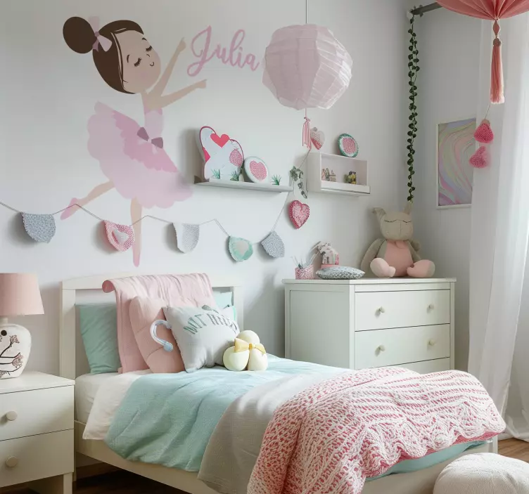 Little ballerina sticker illustration - TenStickers