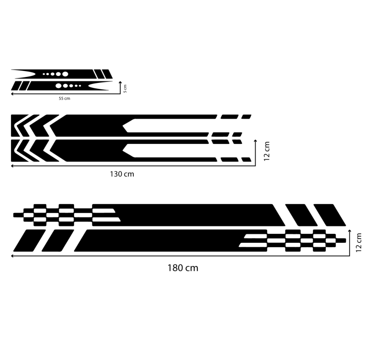 Stripes 3 designs car sticker - TenStickers