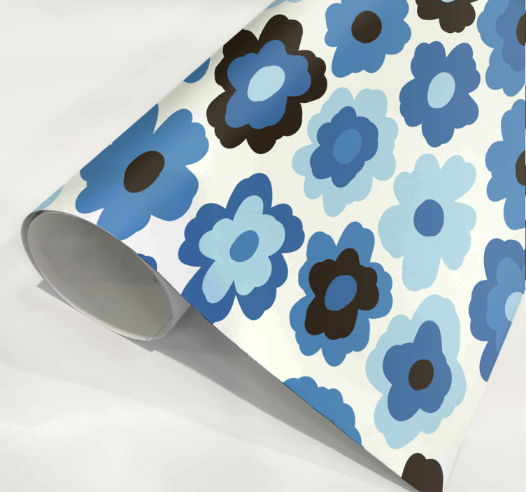 blue poppy flower wall sticker - TenStickers