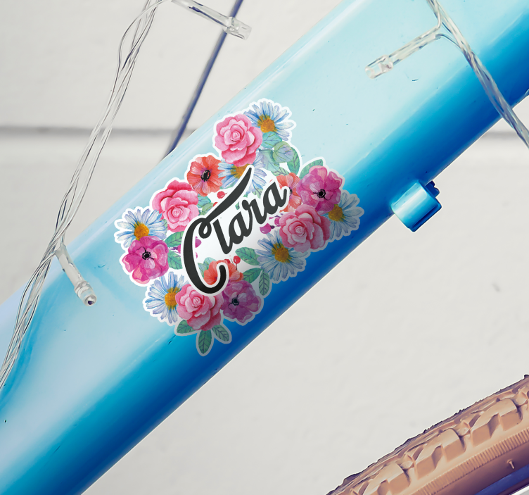 Bike sticker floral design - TenStickers