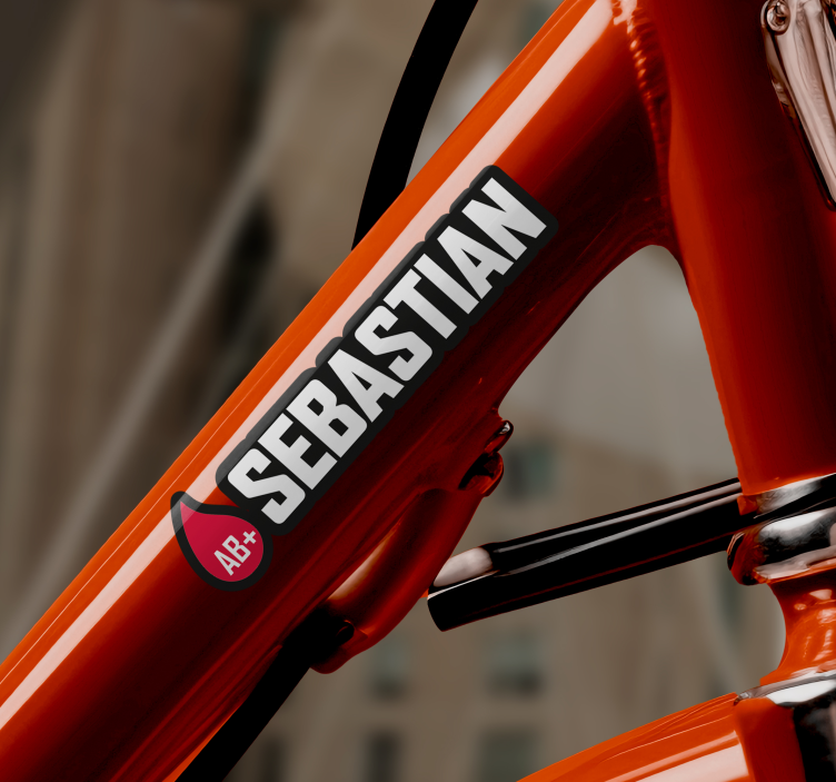 Flag with name blood type bike sticker - TenStickers