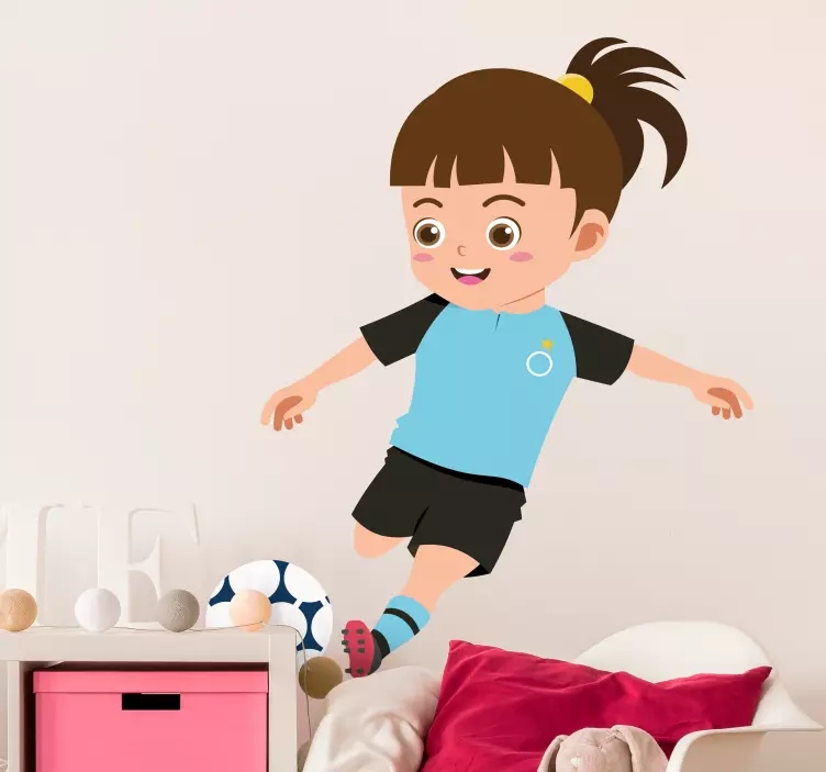 Active Girl Kicking sports wall sticker - TenStickers