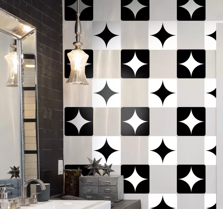 Adhesives for black and white  tile sticker - TenStickers