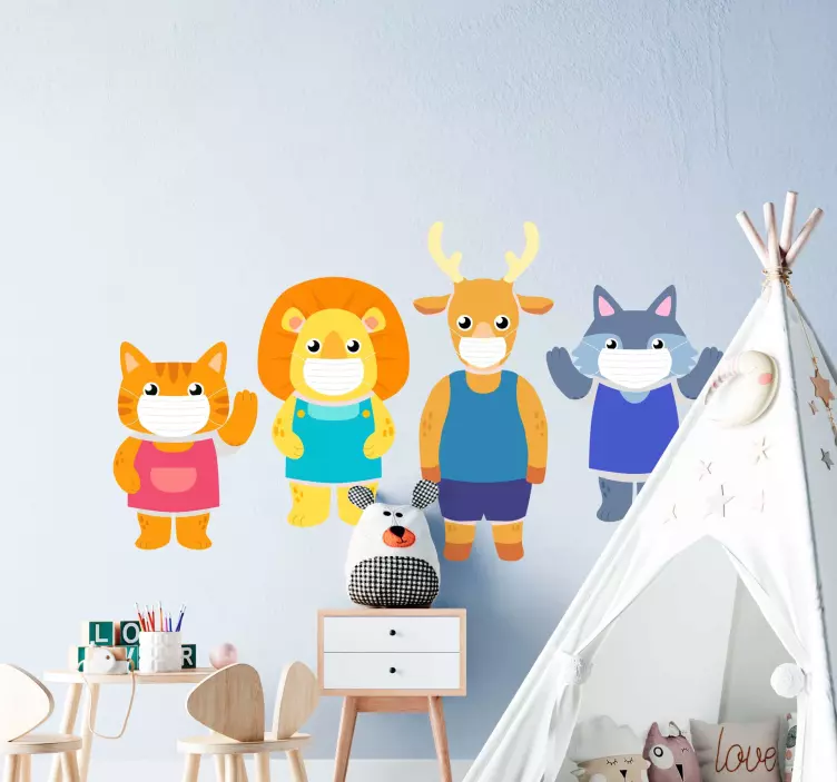 Adorable Animal Figures wall decals farm animals - TenStickers