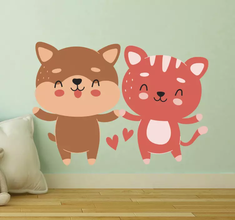 Adorable Creature Companions cat sticker - TenStickers