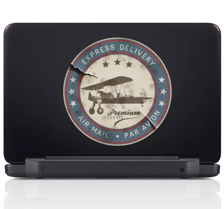Airmail Stamp Laptop Sticker - TenStickers