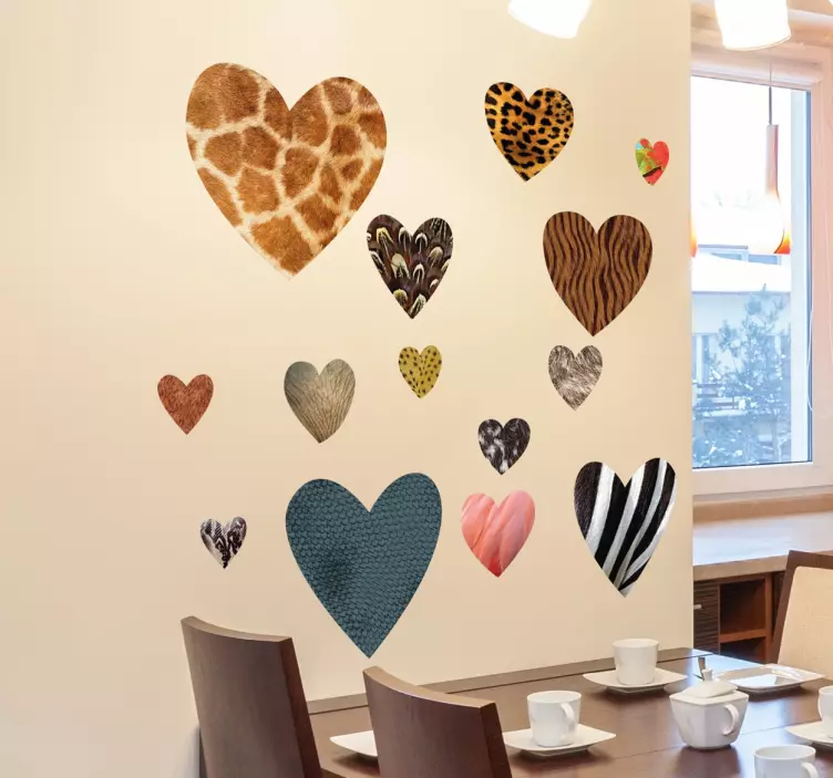 Animal Print Heart Stickers - TenStickers