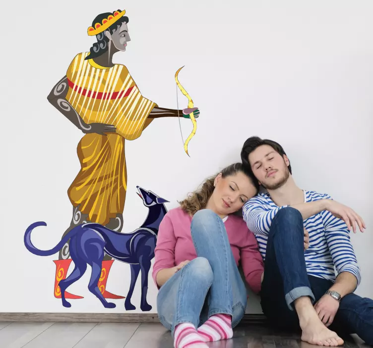 Artemis Greek Mythology Decorative Decal - TenStickers