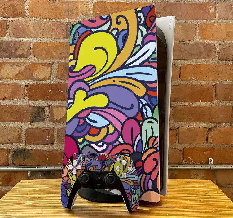 Artistic colorful design  PS5 sticker - TenStickers