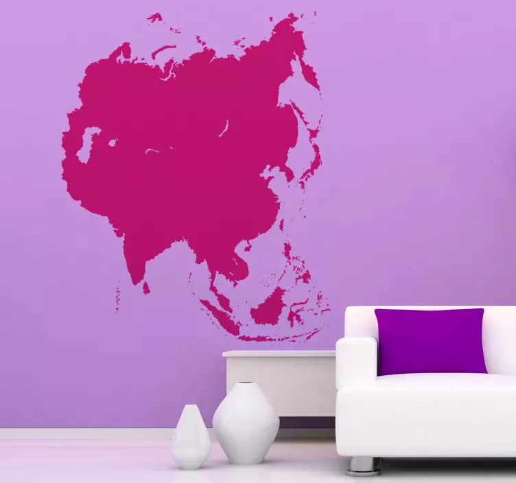 Asia Map Silhouette Wall Sticker - TenStickers