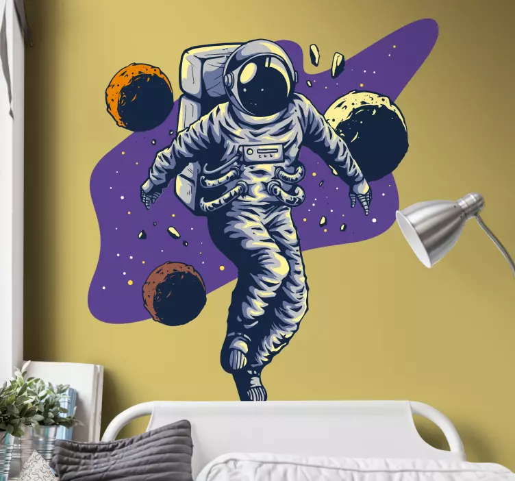 Astronaut in Orbit space sticker - TenStickers