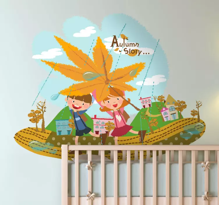 Autumn Story Scene Sticker - TenStickers