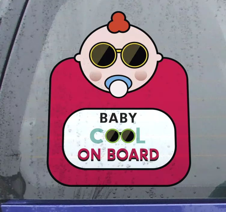Baby on board sticker baby cool character - TenStickers