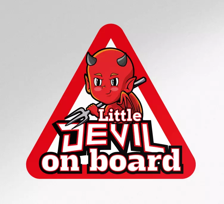 Baby on board sticker little devil sign - TenStickers