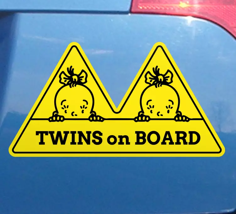Baby on board sticker twins safety alert - TenStickers