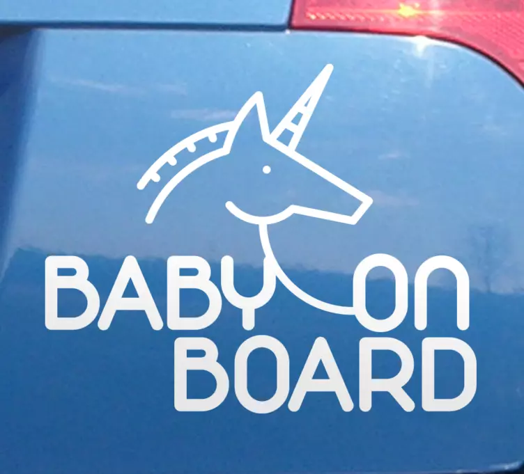 Baby on board sticker unicorn baby sign - TenStickers