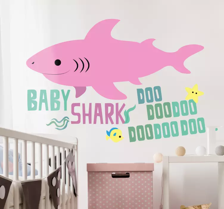 Baby Shark Kids Song Sticker - TenStickers