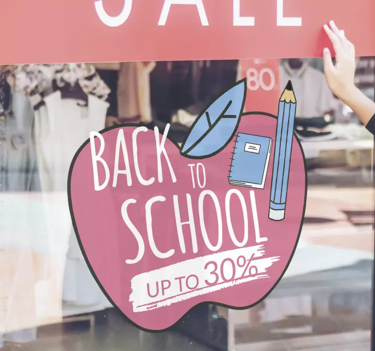 Back to school sale apple sale sticker - TenStickers