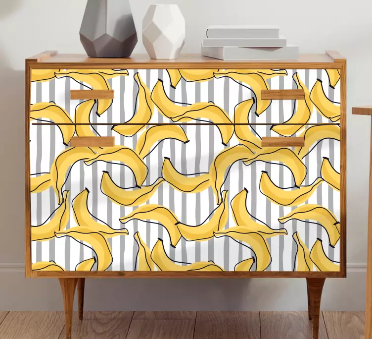 Banana pattern in doodle style furniture decal - TenStickers