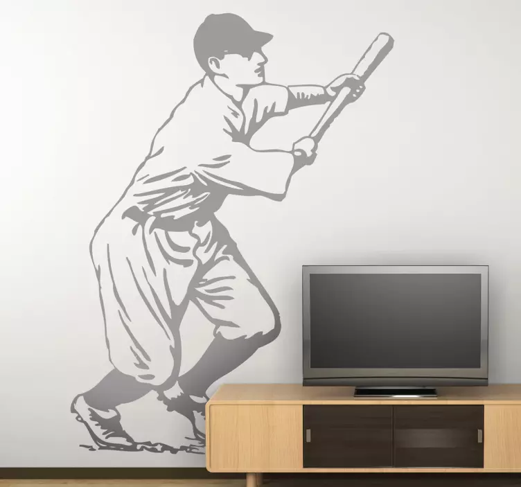 Baseball Player Decorative Sticker - TenStickers