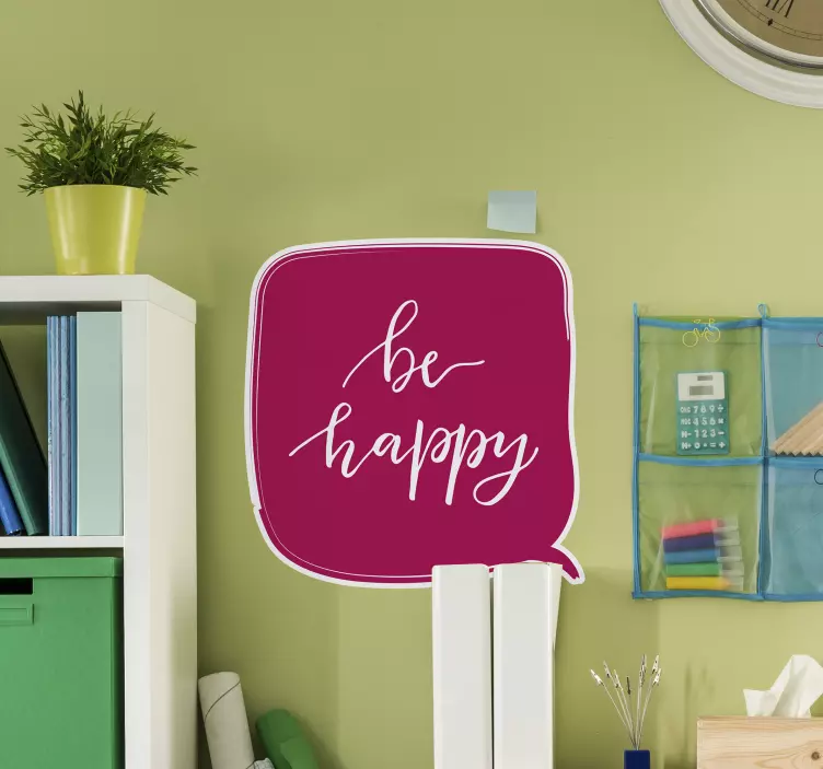 Be Happy Message Display wall stickers quotes - TenStickers