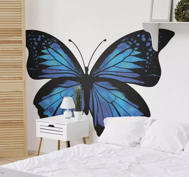 Beautiful blue color butterfly wall sticker - TenStickers
