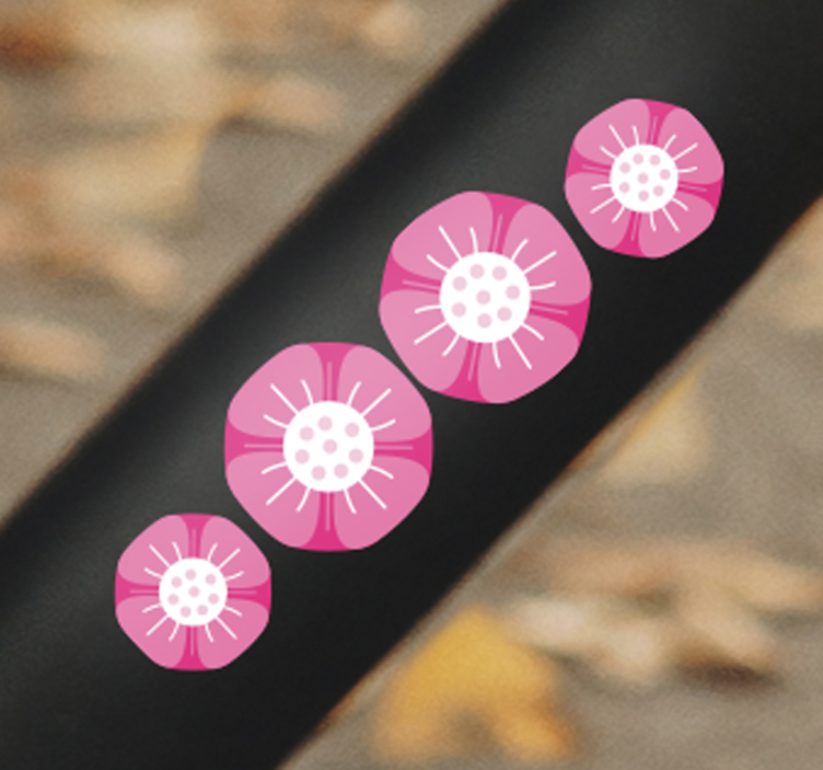 Bike sticker blush botanical design - TenStickers