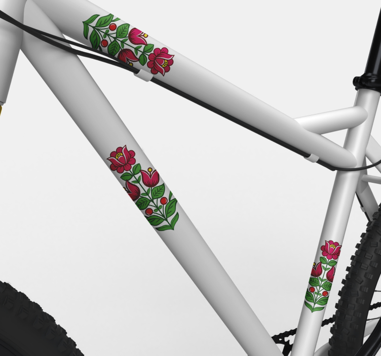Bike sticker floral bicycle decoration - TenStickers