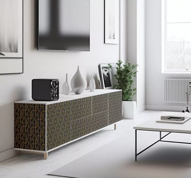 Black and gold lines = Negro y líneas doradas line sticker - TenStickers