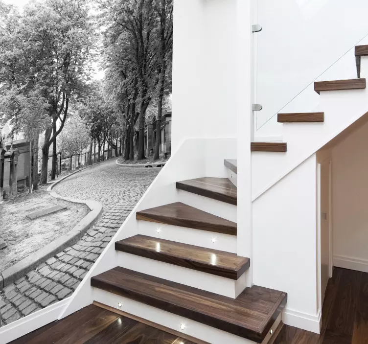 Black and White Road Wall Mural - TenStickers