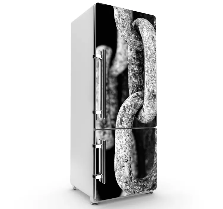 Black & White Chains Fridge Sticker - TenStickers
