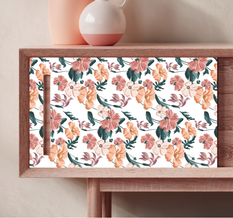 Blooming Motif Arrangement flower wall sticker - TenStickers