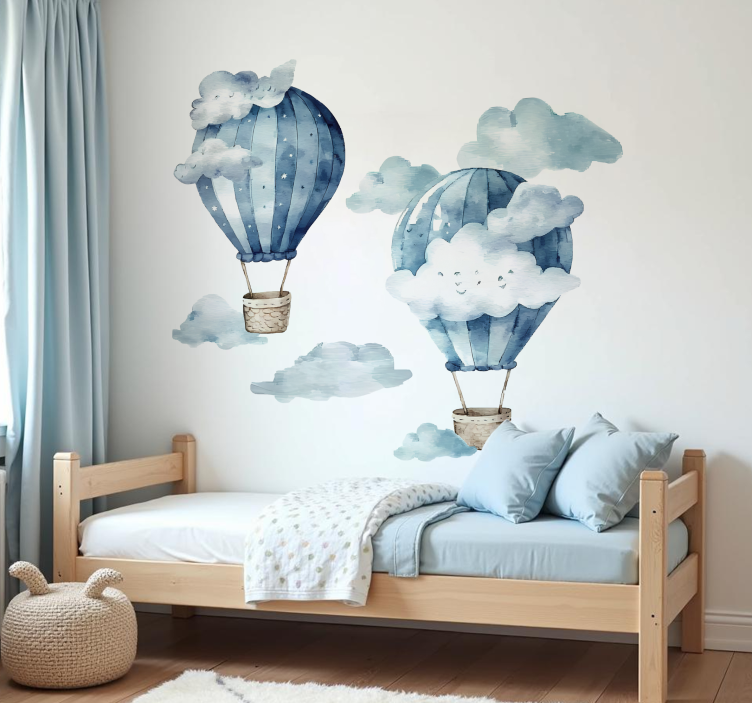Blue balloons wall sticker - TenStickers
