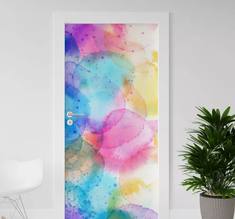 Bold abstract flows door sticker - TenStickers