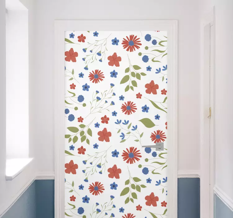 Botanical Motif Creation door sticker - TenStickers
