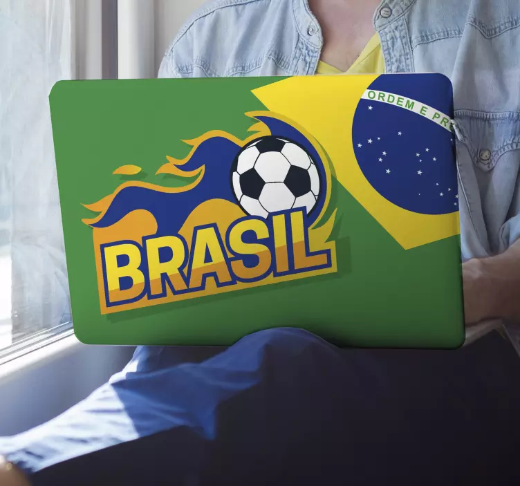 Brazil Soccer Emblem laptop skin - TenStickers