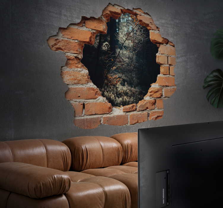 Broken stone wall 3D sticker - TenStickers