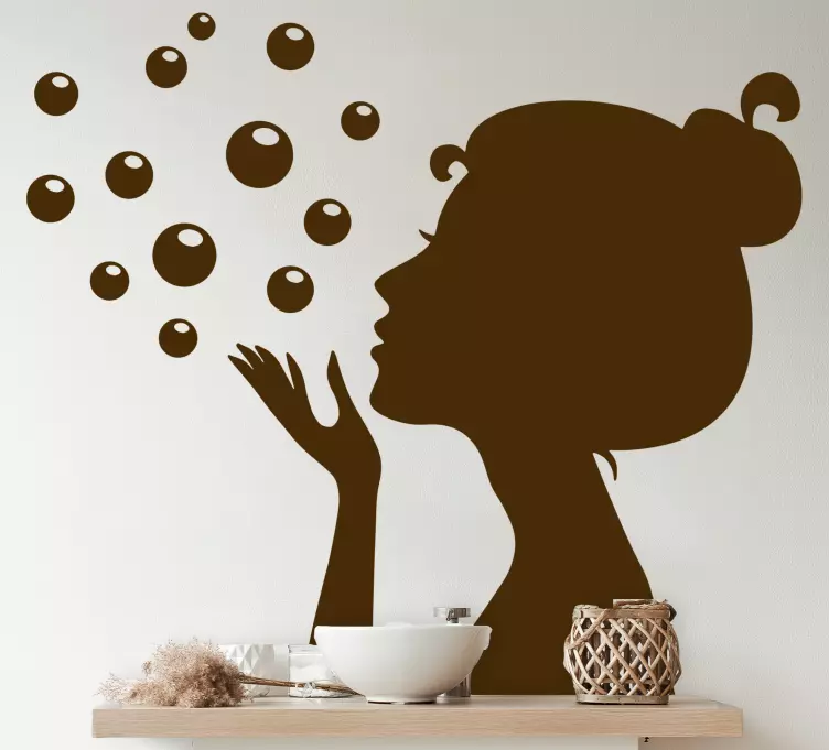 Bubbles and Silhouette bathroom wall sticker - TenStickers